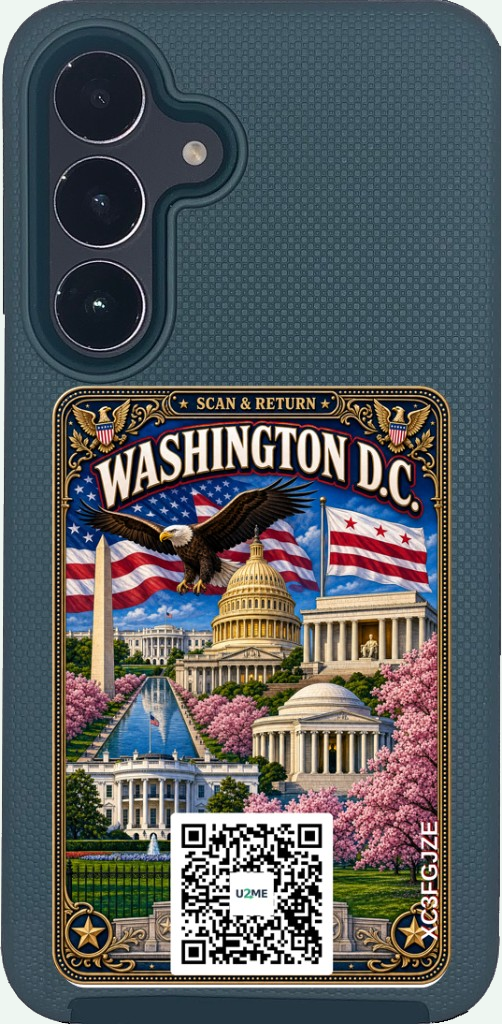 U2ME™ Lifestyle Badge on a phone — Washington D.C. example theme