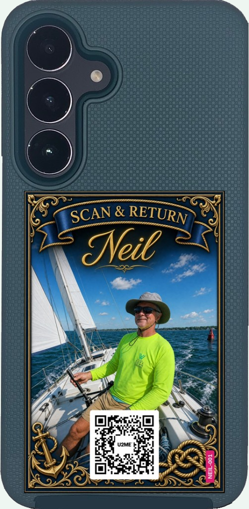 U2ME™ Personalized Badge on a phone — custom example