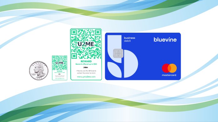 Laminated U2ME Codes shown next to a quarter and credit card for size comparison